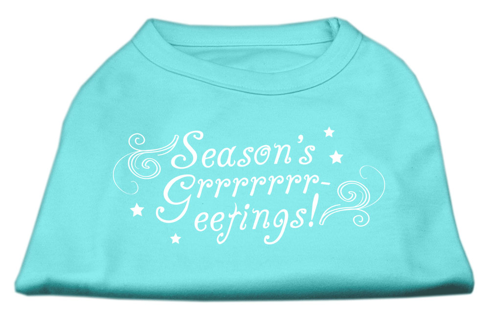 Seasons Greetings Screen Print Shirt Aqua L